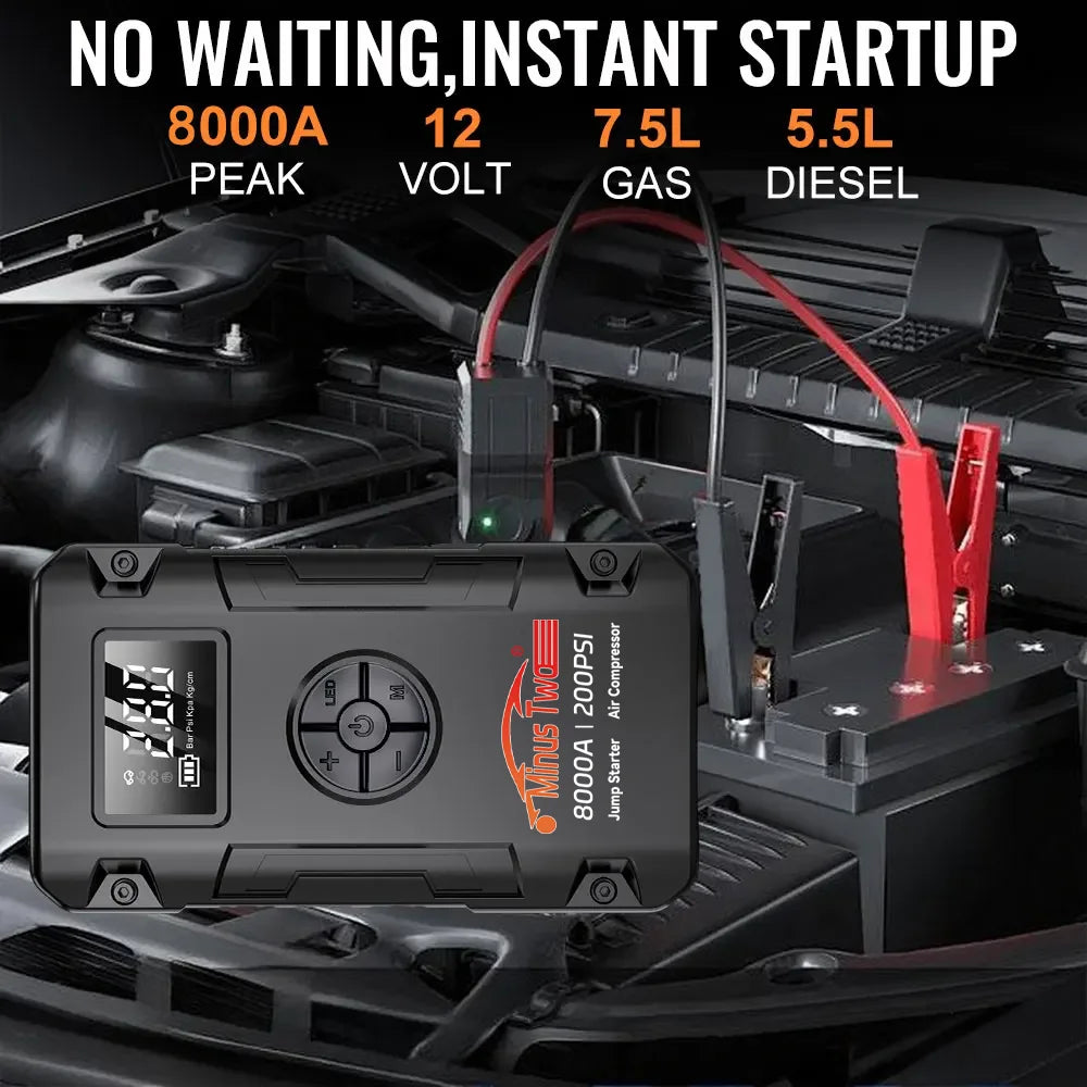ZYLO PowerBoost — 8000A Car Jump Starter & 200 PSI Air Compressor