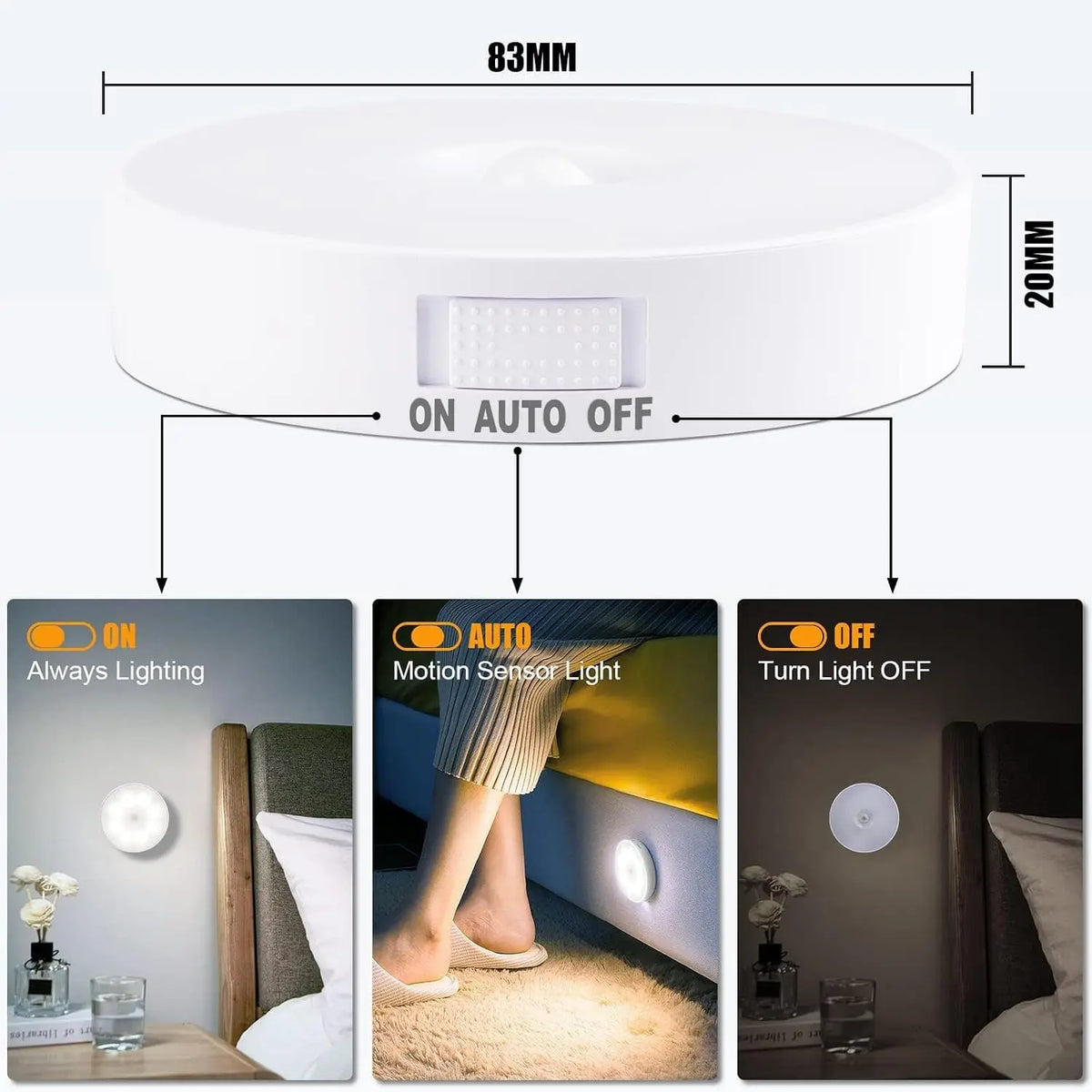 ZYLO GlowSense — Rechargeable Motion Sensor LED Lights (6-Pack)