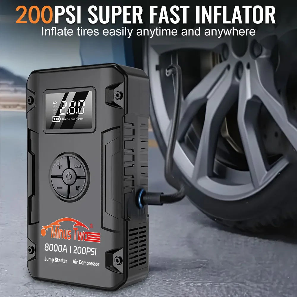 ZYLO PowerBoost — 8000A Car Jump Starter & 200 PSI Air Compressor