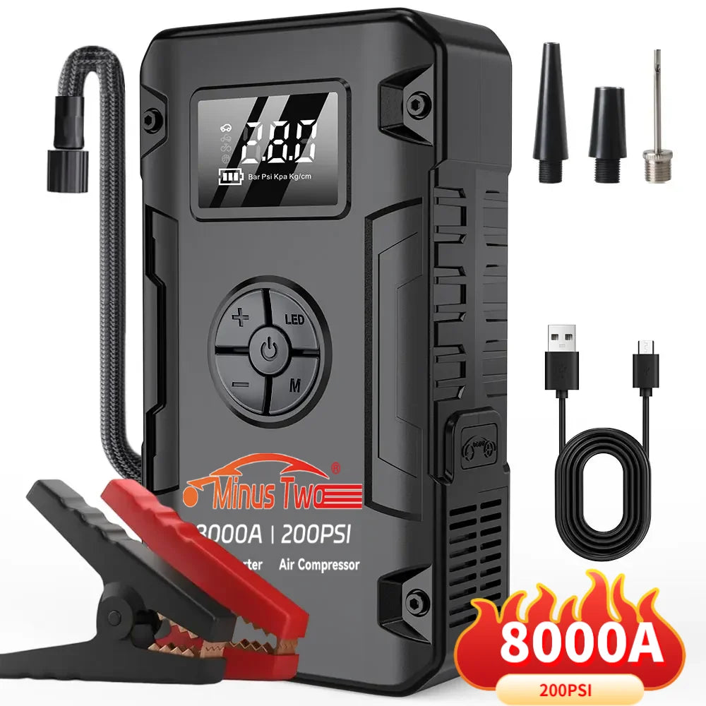 ZYLO PowerBoost — 8000A Car Jump Starter & 200 PSI Air Compressor