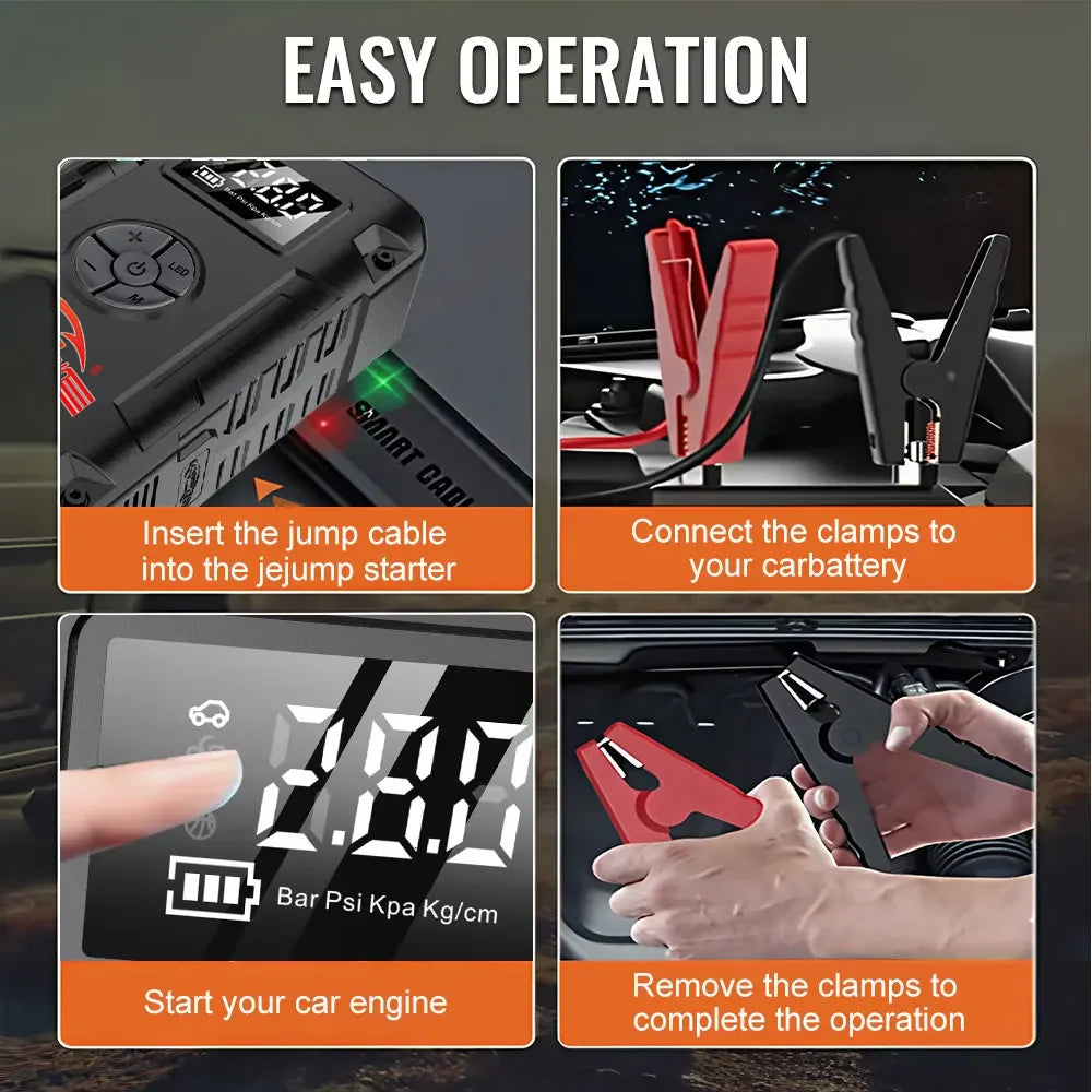 ZYLO PowerBoost — 8000A Car Jump Starter & 200 PSI Air Compressor